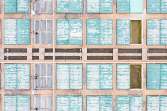Aerial View of Wastewater Treatment Facility Sedimentation Tanks