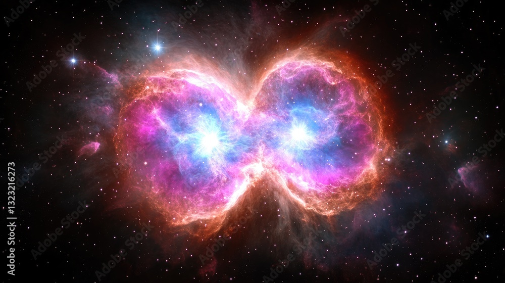 Poster exploring cosmic nebulae formation and behavior outer space astronomy image stellar environment cele