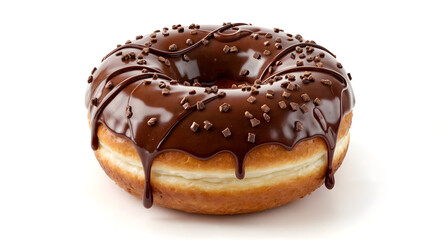Indulgent Chocolate-Glazed Doughnut with Sprinkles and Coffee