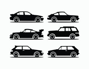 Fototapeta premium Sports Car Silhouette Collection Vector Template
