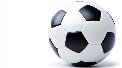 Naklejka premium Dynamic soccer ball action field sports equipment outdoor close-up team spirit and competition