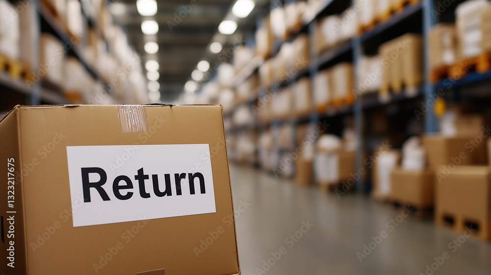 Poster a cardboard box labeled 