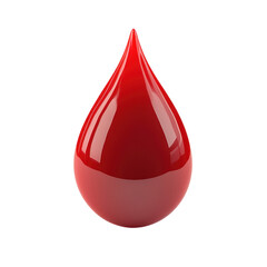 Obraz premium A 3D icon of a blood drop, detailed and significant, with a white background and transparent background, png.