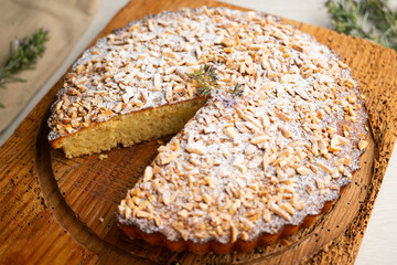 Tarta de Santiago. Almond cake famous in the Spanish region of Galicia.