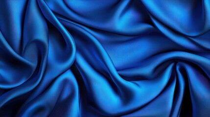 Obraz premium Elegant blue satin fabric draping gracefully