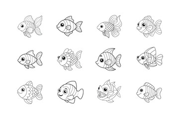 Fish coloring book Bundle 