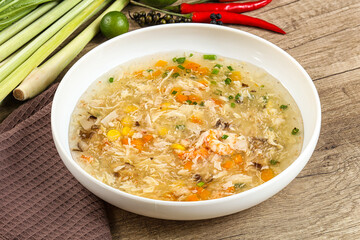Asian gourmet crab soup with spices