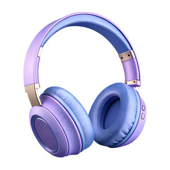 3D Purple and Blue Headphones Icon Design for Modern Audio Graphics