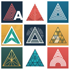 set of triangle icons
