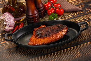 Roasted duck breast in cherry
