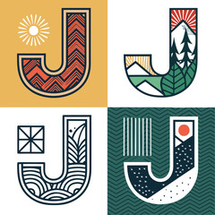 vector illustration of a letter J