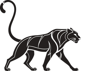 Tiger and lion vector silhouette illustration