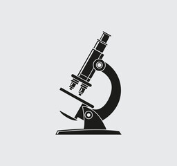 Vintage Microscope Logo - Scientific Research Symbol in Vector Format
