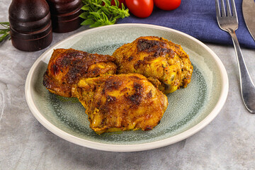 Roasted chicken thighs  with spices