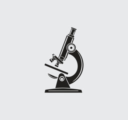 Vintage Microscope Logo - Scientific Research Symbol in Vector Format
