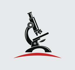 Vintage Microscope Logo - Scientific Research Symbol in Vector Format

