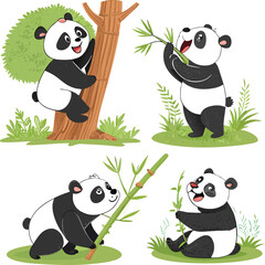 panda and bamboo