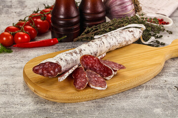 Spanish dry Fuet sausages snack