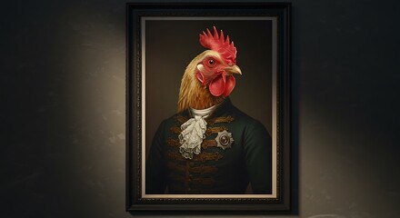 A Regal Rooster: An Exquisite Portrait of a Chicken in Royal Attire