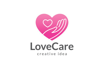 Creative Love Care Logo Design Template