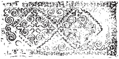 Texture background flat ancient kazakh ornament carpet. Vector illustration