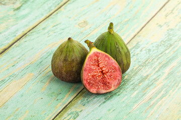 Ripe green raw juicy fig