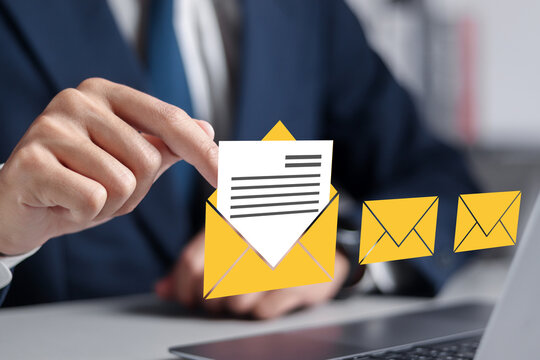 New email notification concept, email marketing, Direct selling project in customer list business for email. - Powered by Adobe
