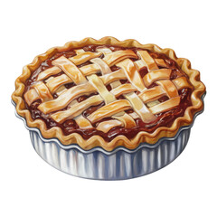 Classic Lattice Cherry Pie - Realistic Style
