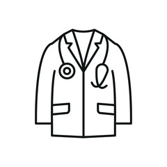 Doctor's coat World Health Day icon represents healthcare and professionalism, perfect for medical awareness designs, hospital branding, and wellness campaigns.
