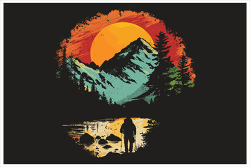Camping Tent T-Shirt Vector