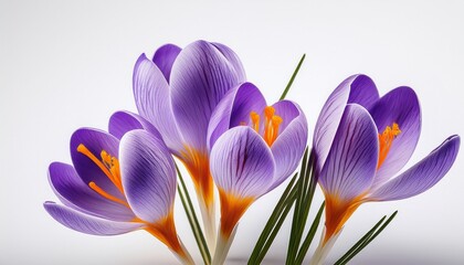 Naklejka premium saffron crocus flower on a white background