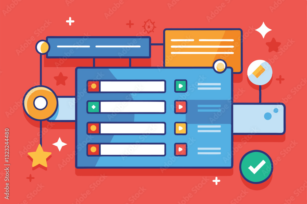 Poster a vibrant illustration featuring customizable swipe options with visual elements highlighting intera