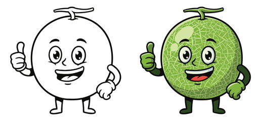 Thumbs up Melon making avector illustration with white background 