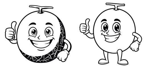 Thumbs up Melon making avector illustration with white background 