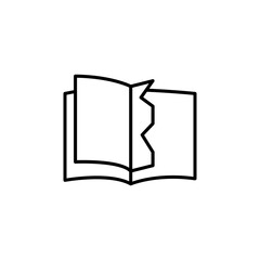 Book Tear line icon