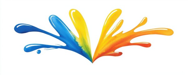 Obraz premium Colorful paint splashes create a vibrant visual effect, symbolizing creativity and artistic expression.