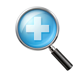 Fototapeta premium Magnifying Glass on Checkered Background 