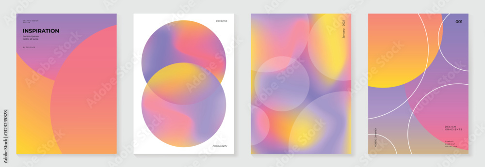 Canvas Prints abstract fluid gradient poster background vector. minimalist card with colorful, geometric shapes, l