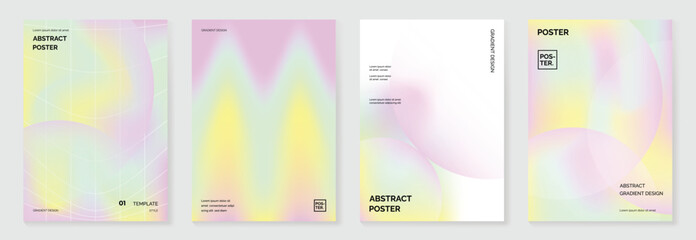 Abstract fluid gradient poster background vector. Minimalist card with colorful, geometric shapes, liquid color. Modern wallpaper design for social media, idol poster, banner, flyer.