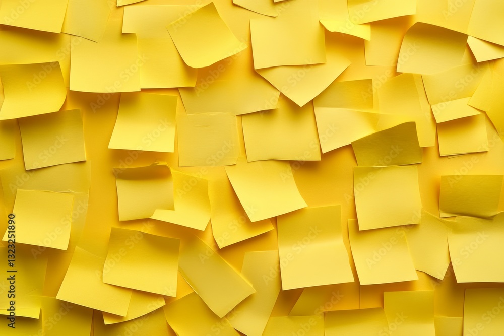 Aufkleber close up of blank yellow sticky paper note isolated on white background with clean lines and simple 