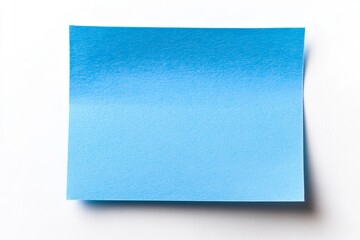 Close Up of Blank Blue Sticky Paper Notes Isolated on White Background