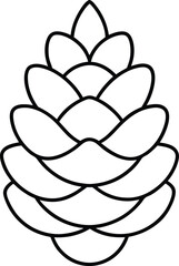 Minimalist Pine Cone Outline Vector – Autumn and Fall Season Clipart