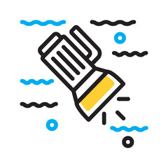 Vector multi color icon for Diving light