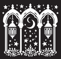 Obraz premium Islamic Calligraphy & Ornamental Arch