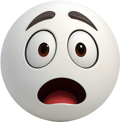 Naklejka premium Round face with expressive features showing a friendly emotion.