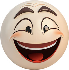 Fototapeta premium Round face with expressive features showing a friendly emotion.