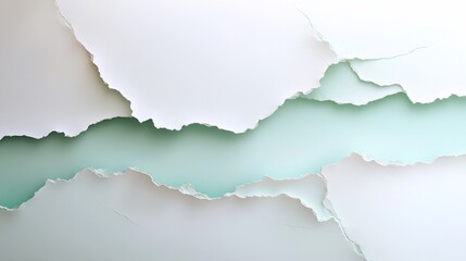 Torn paper reveals mint background; design texture