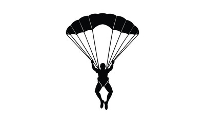 paraglider silhouette vector