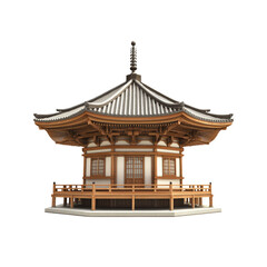 Fototapeta premium Traditional Japanese Pagoda Architecture - Isolated 3D Render