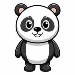 Cute cartoon panda illustration perfect for children's media. © pixelartis